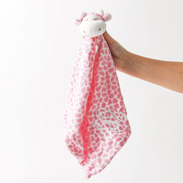 giraffe lovie in hand