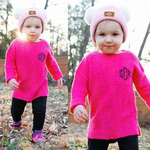 kids hot pink boyfriend sweater