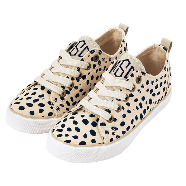 monogrammed youth leopard canvas sneakers