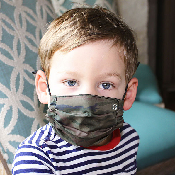 boys green camouflage face mask