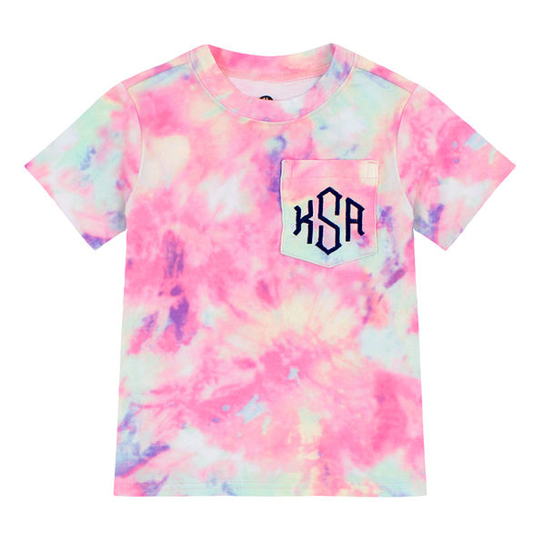 Girls Rainbow Tie Dye Pocket Shirt