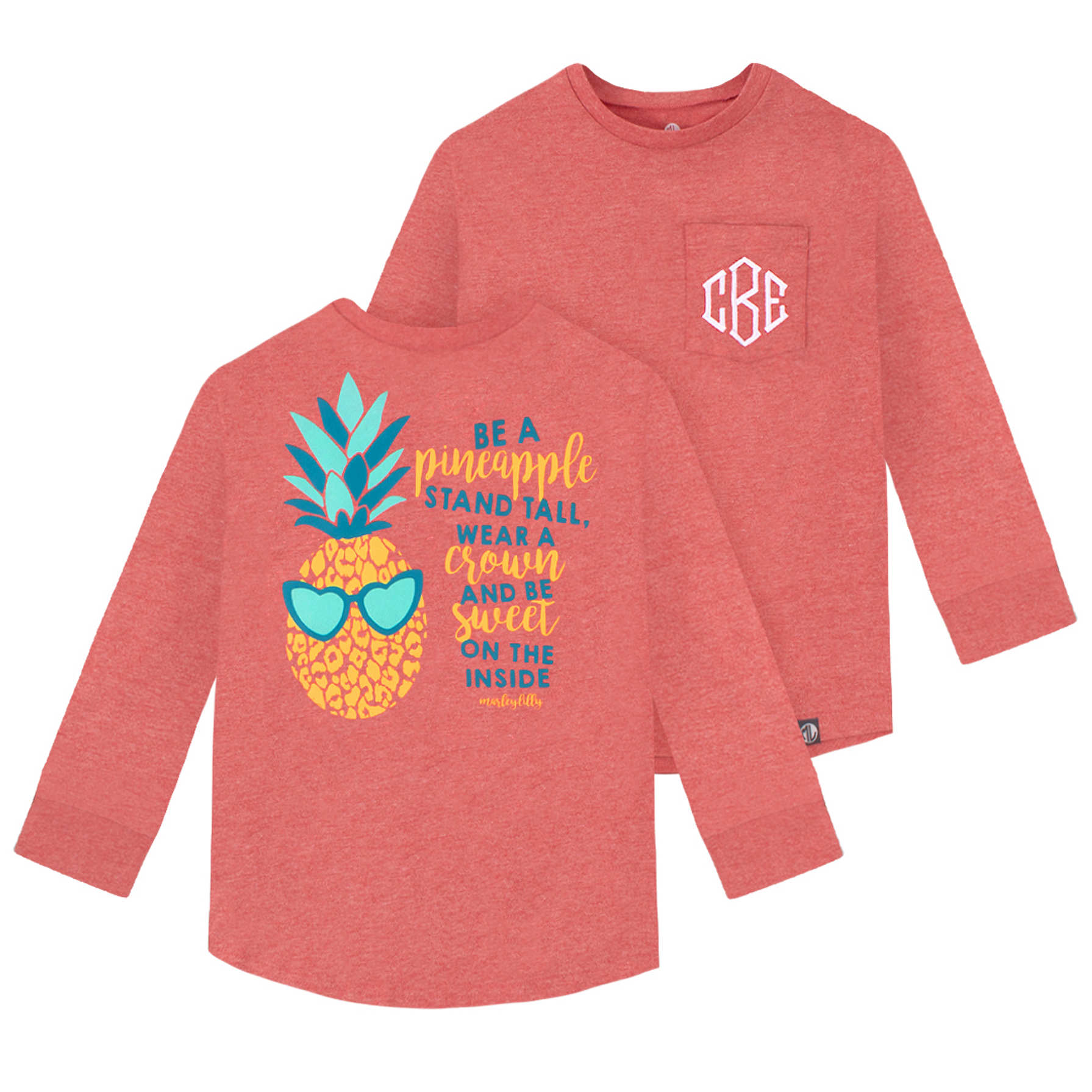 Girls Personalized Pineapple Graphic Tee