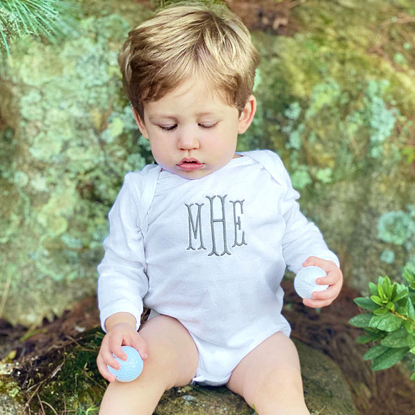 baby boys white long sleeve onesie