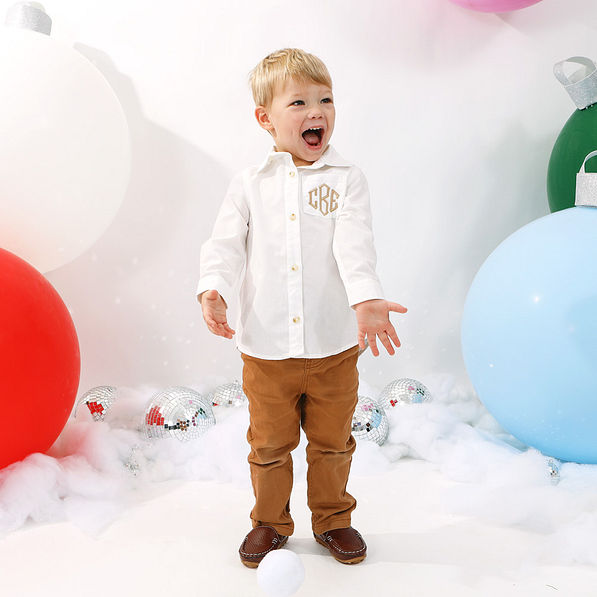 Monogrammed Kids Button Down Tunic