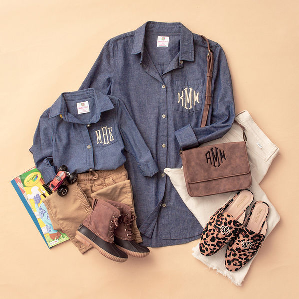 mommy and me chambray tunics