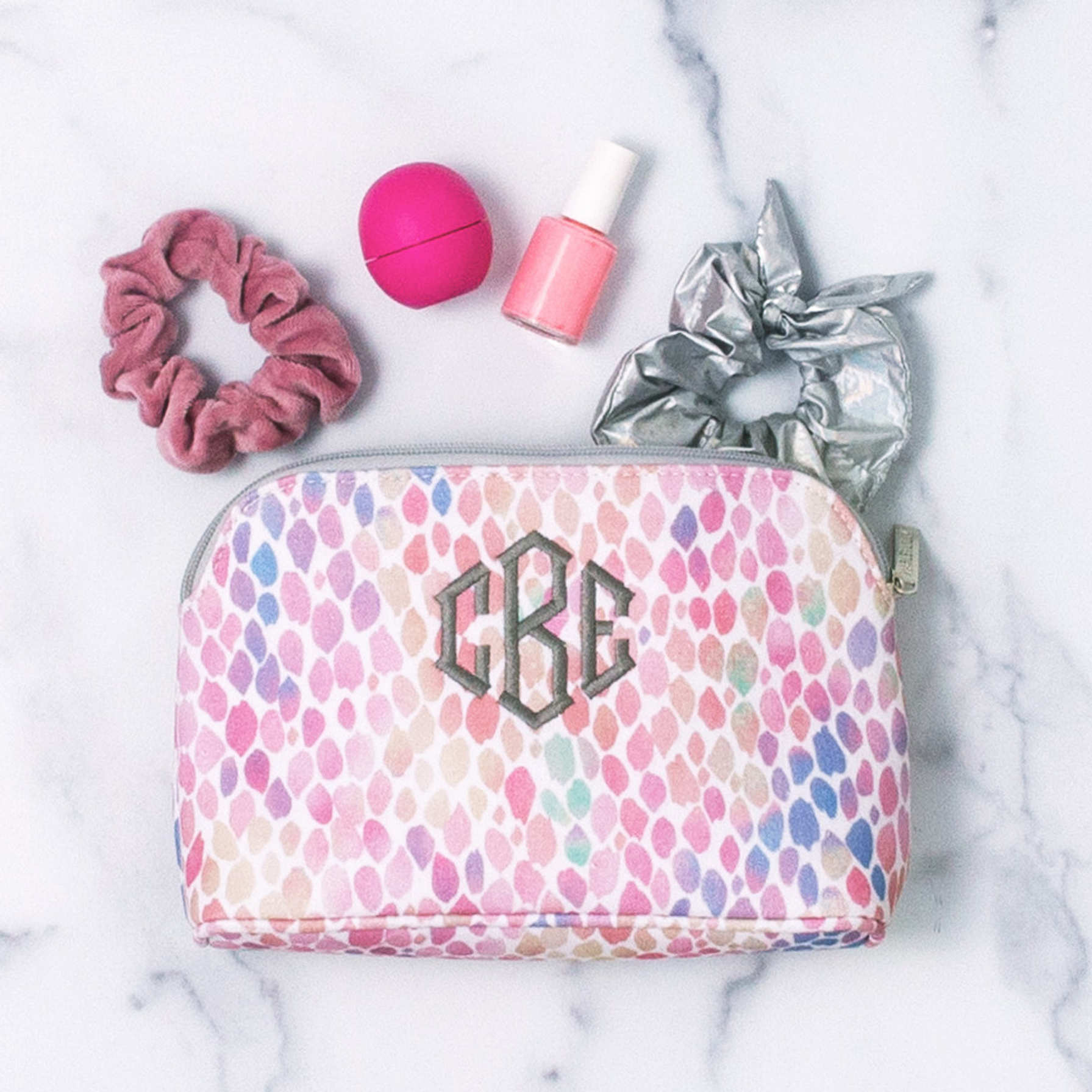 Kids personalized watercolor toiletry bag