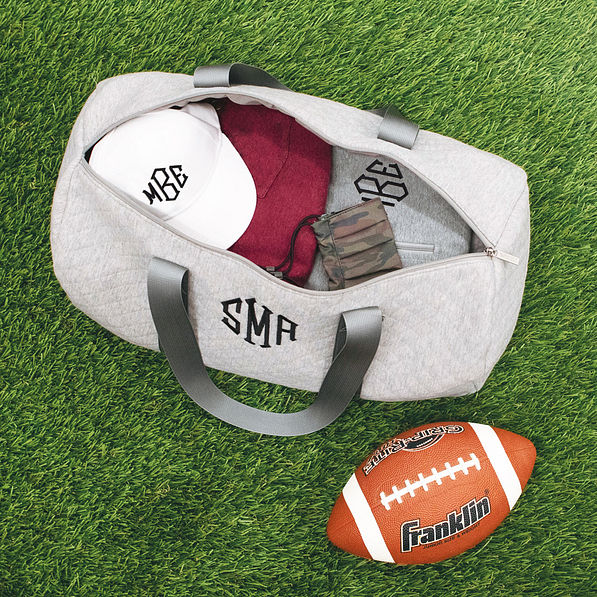 Monogrammed Youth Quilted Duffel Bag