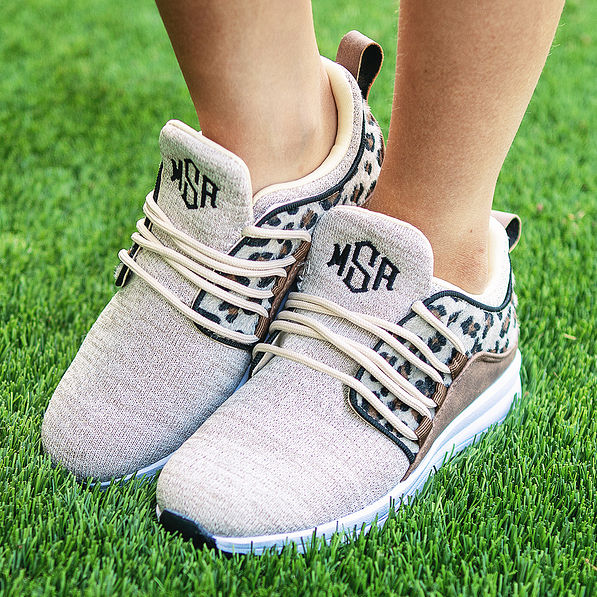 youth girls leopard sneakers in grass