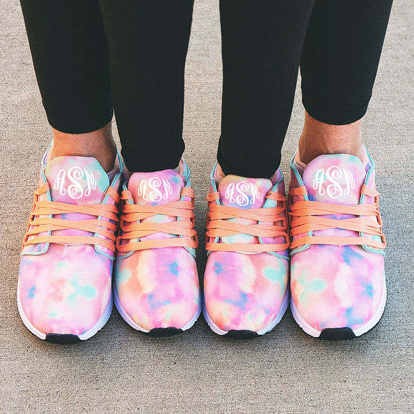 matching tie dye sneakers for mom and mini