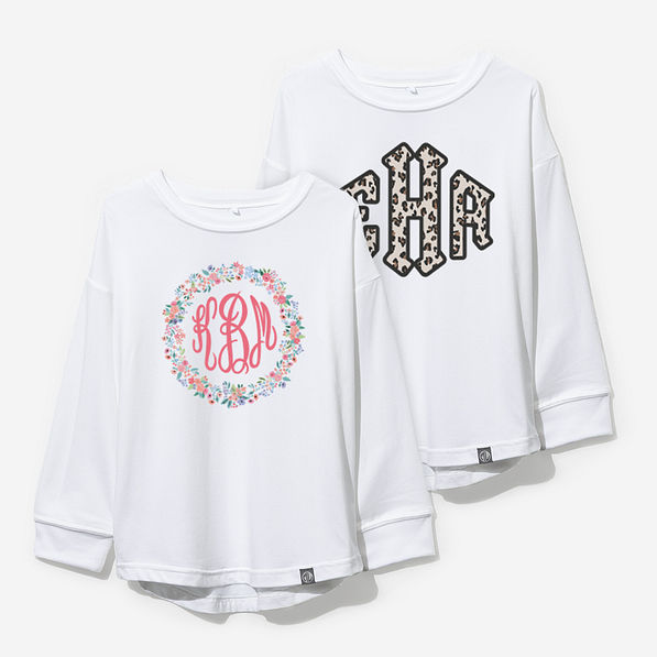 Personalized Youth Long Sleeve Shirt in White