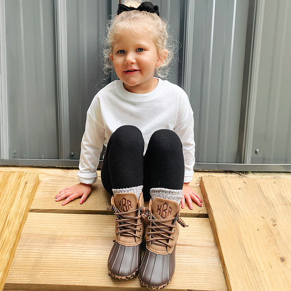 girls leopard sole duck boots outfit