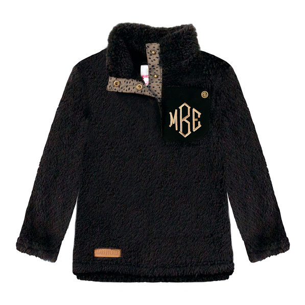 Youth monogrammed 2025 sherpa pullover