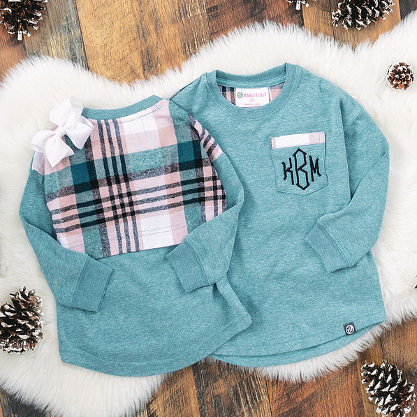 monogrammed kids plaid jersey