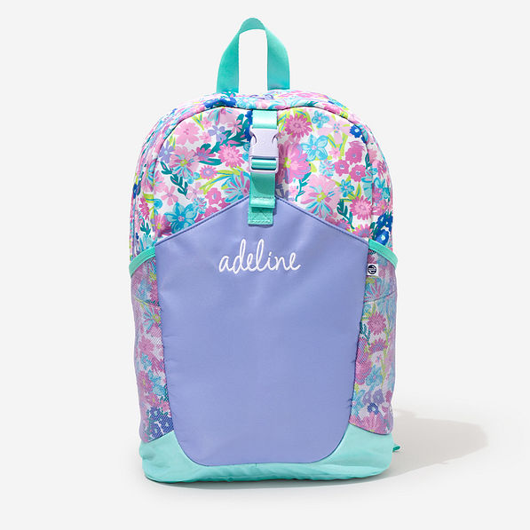 Monogrammed Kids Basic Backpack in Mint Oopsie Daisy