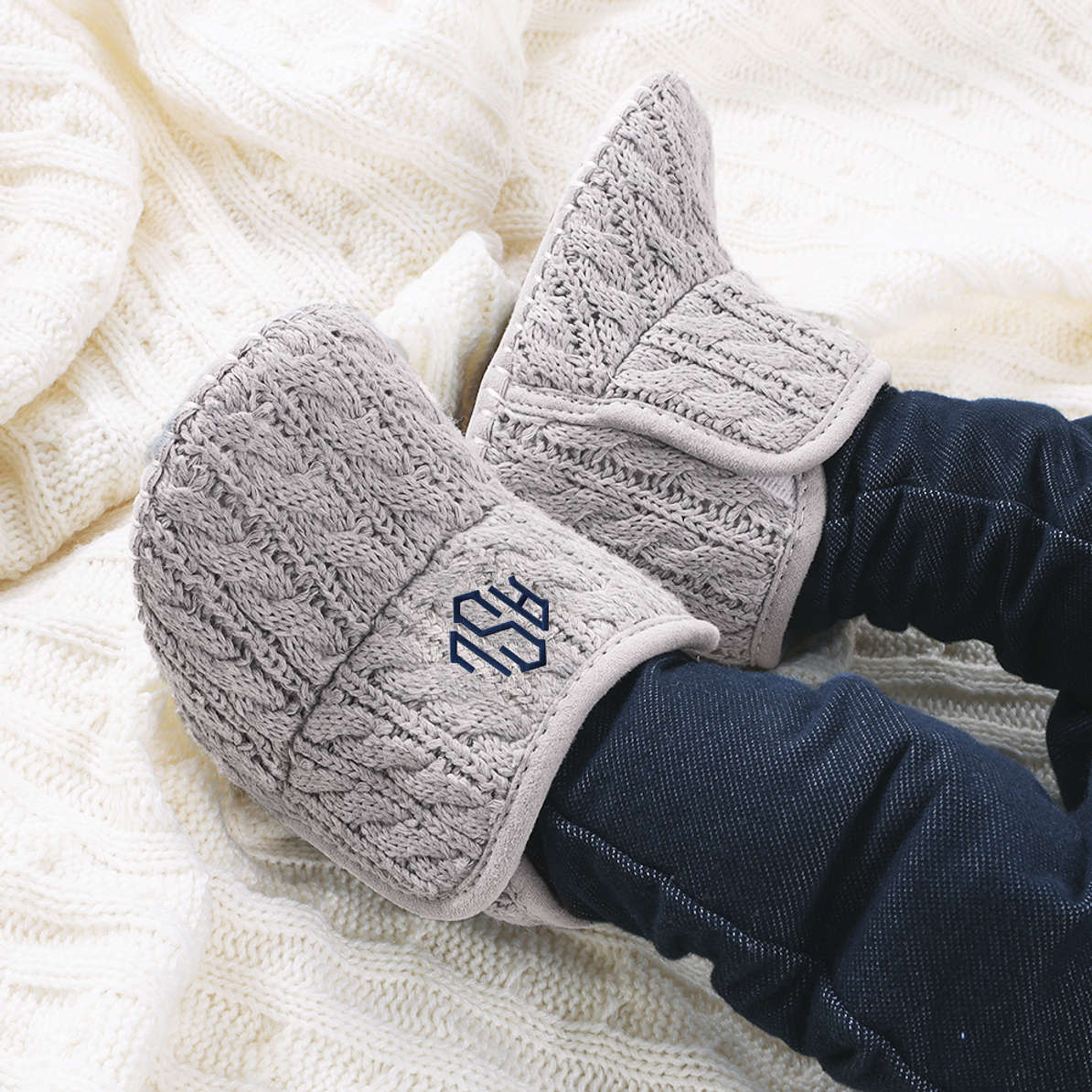 navy baby booties