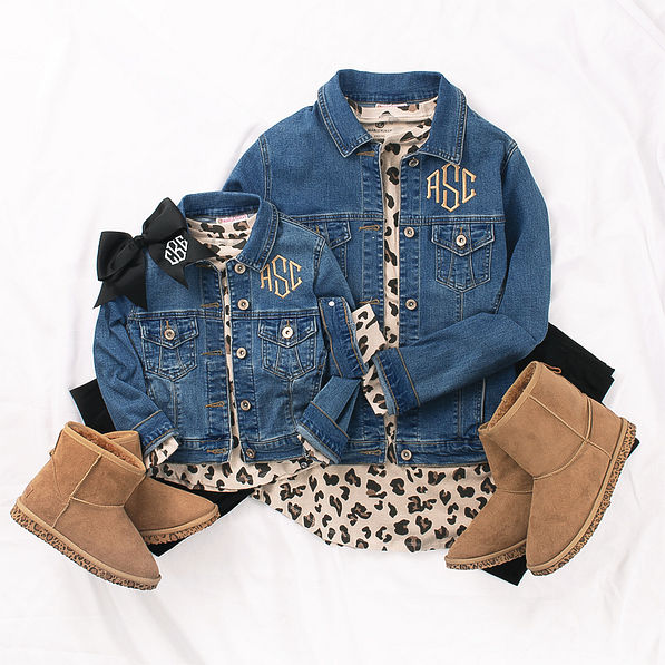 matching denim jacket and leopard outfits