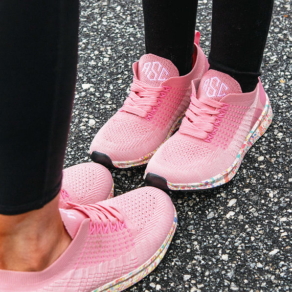 mom and me monogrammed confetti sneakers