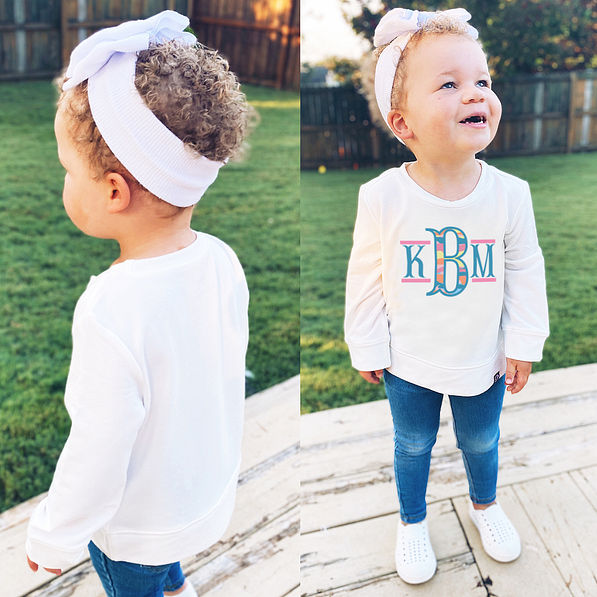 Toddler Crewneck Sweatshirt with Personalized Monogram