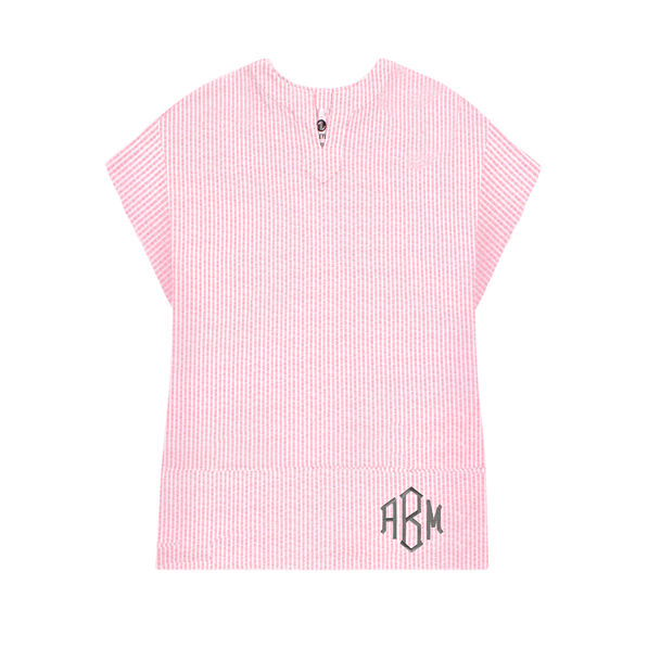 monogrammed kids nantucket cover up in pink