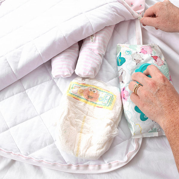 baby wearable blanket unzipped bottom for diaper change