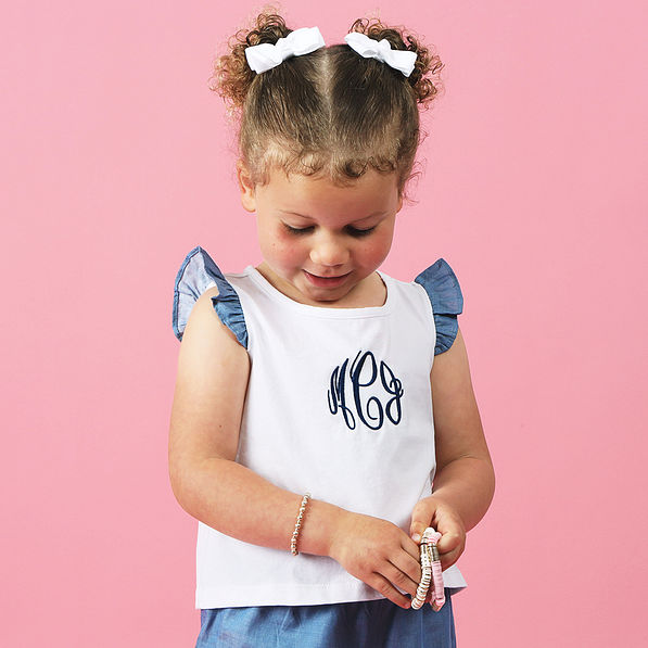 Monogrammed Toddler Ruffle Short Set