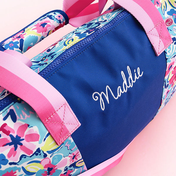 watercolor whimsy kids weekend bag closeup