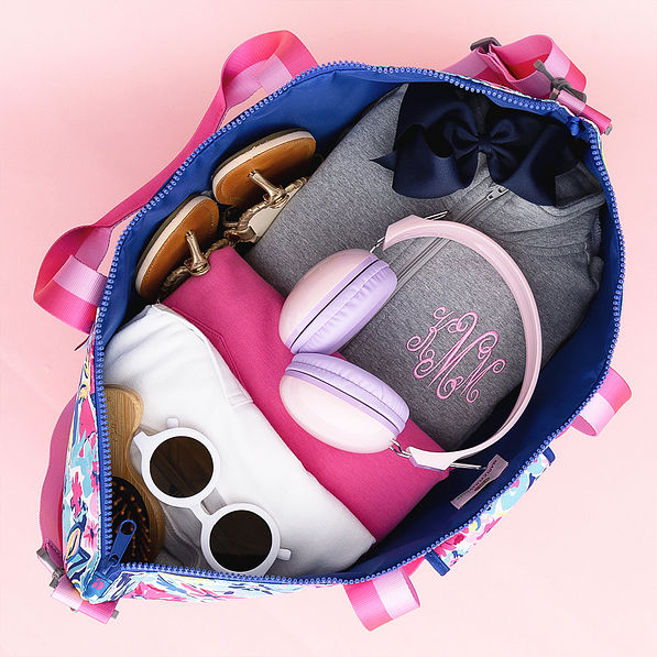 watercolor whimsy kids weekend bag inside shot