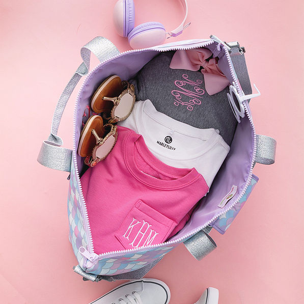 inside of mermaid magic weekend bag