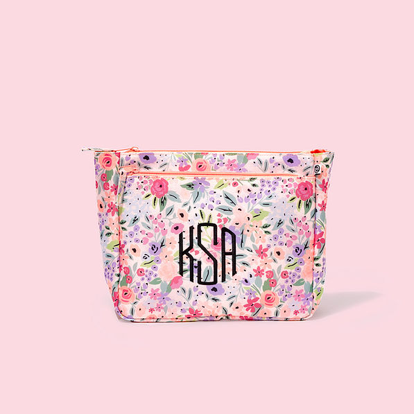Monogrammed Kids Toiletry Bag in Coral Pink