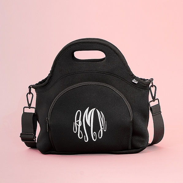 Personalized Lunch Box in Solid Black