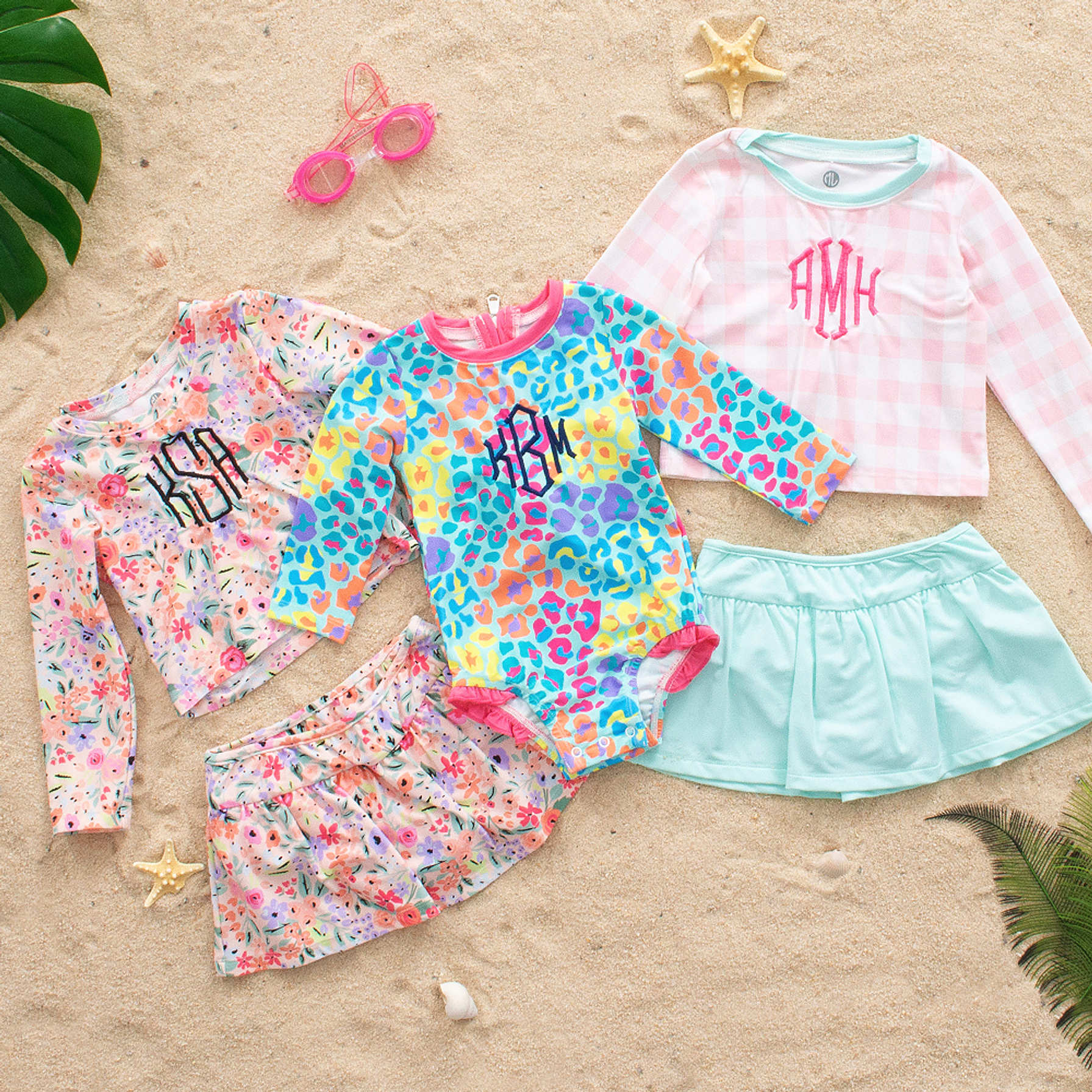 Marleylilly Kids Personalized Rashguard Bathing Suit