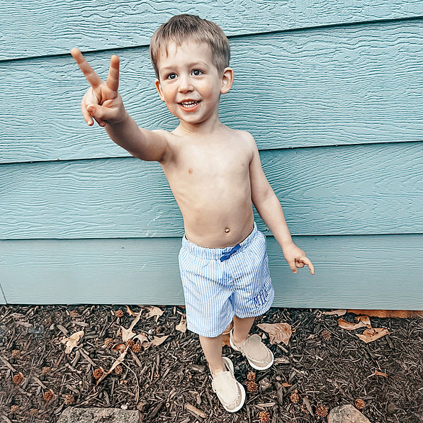 boys monogrammed seersucker swim trunks