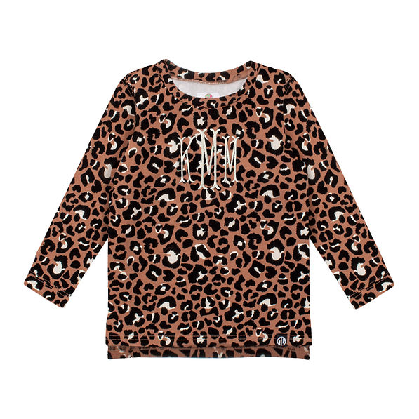 monogrammed toddler emma sweatshirt in cheetah