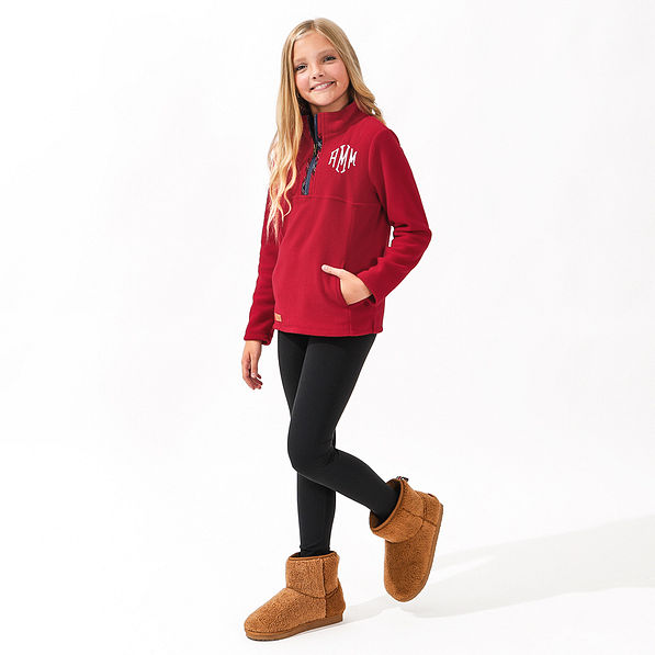 crimson kids colorblock fleece pullover
