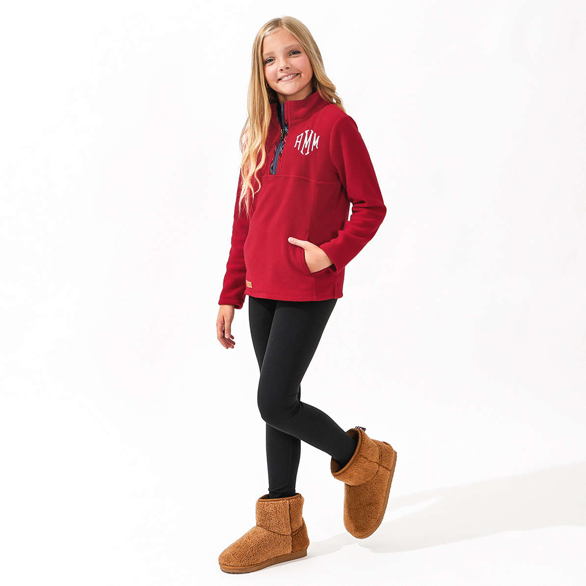 Personalized Kids Crimson Fleece Pullover