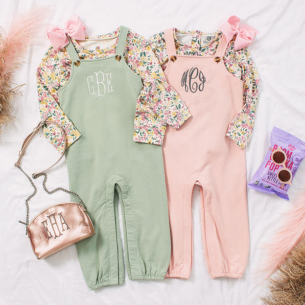 Marleylilly Kids Personalized Pastel Overalls