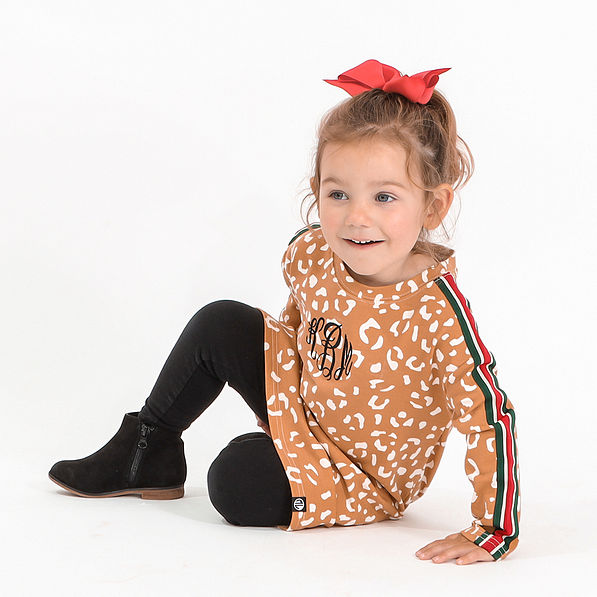 striped sleeve dress on elle in studio