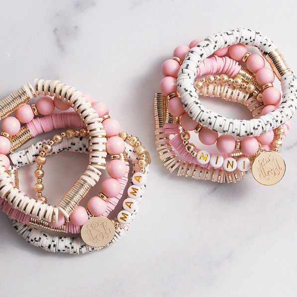 mom and mini matching bracelet stacks