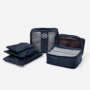 monogrammed kids packing bag set in navy