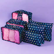 kids rainbow hearts travel bag set