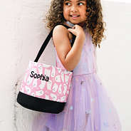 pink monogrammed halloween bag with ghosts