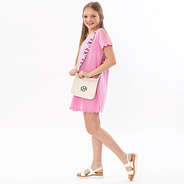youth scalloped dress with saddlebag