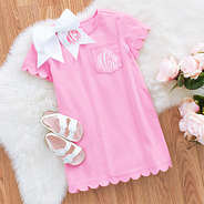 monogrammed girls carnation scallop dress outfit