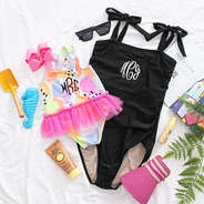 Monogrammed Toddler Tutu Bathing Suit