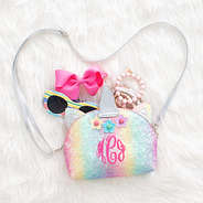 monogrammed girls unicorn crossbody