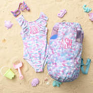 mermaid magic kids beach backpack bag with swimsuit