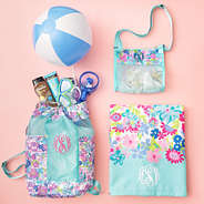 mint oopsie daisy kids beach bag towel and seashell bag