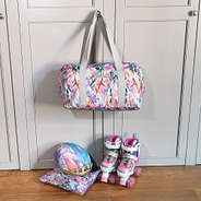 jewel ikat activity bag hanging with roller skates