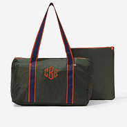 monogrammed kids activity bag in hunter green