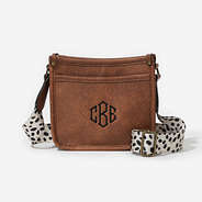 Monogrammed Kids Saddlebag in White Leopard